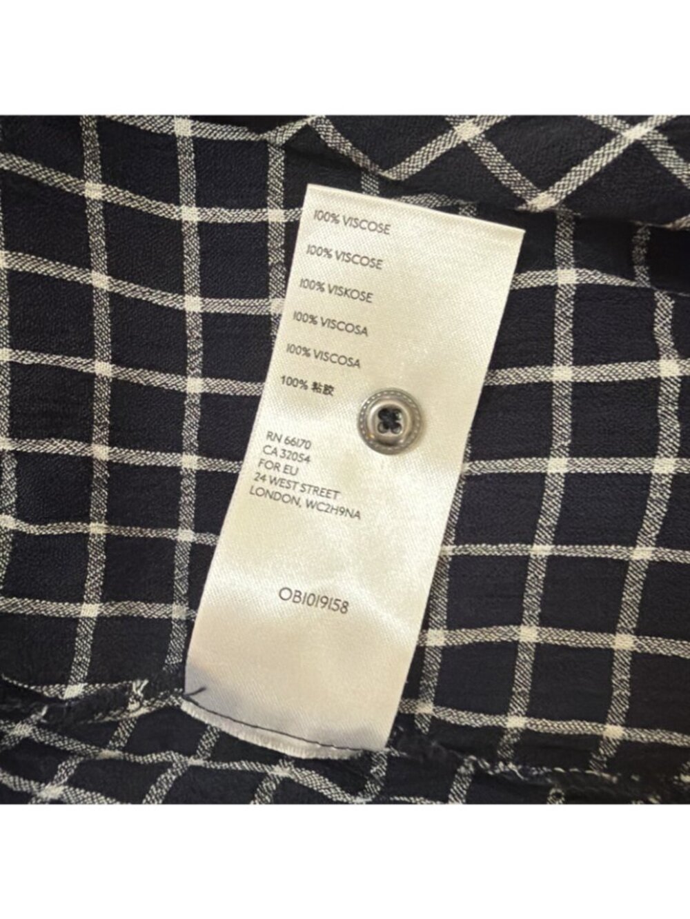 Anthropologie Maeve Dress Size Medium Sara Black Window Pane Viscose Smocked - Picture 10 of 11
